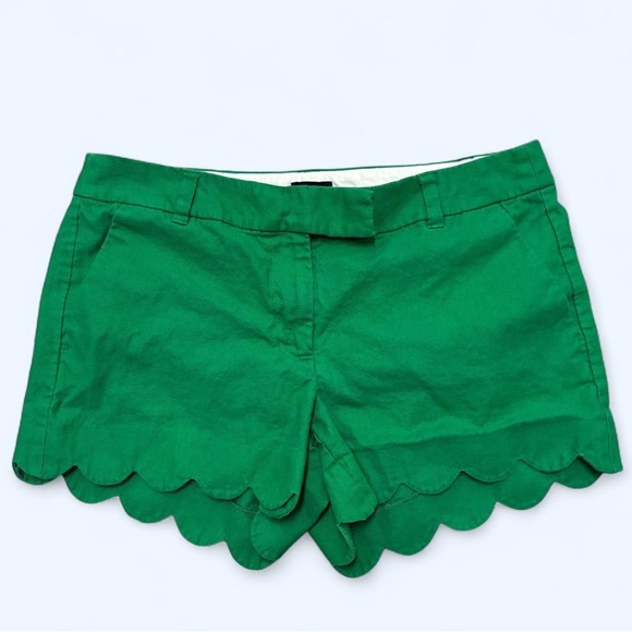 J Crew Green linen cotton blend shorts EUC size 8 - Picture 1 of 7